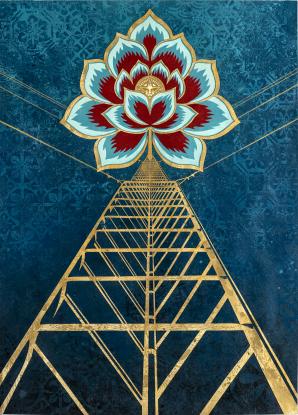 Shepard Fairey, Flower Power (Blue), 2020