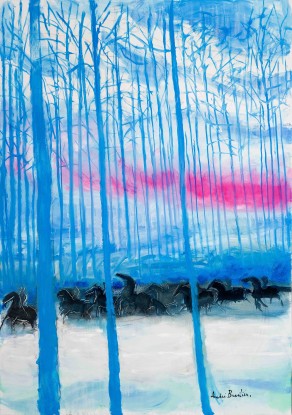 André Brasilier, Forêt bleue, 2018