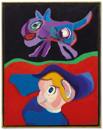 Karel Appel, Garçon de ferme et chien volant, 1972