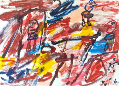 Jean Dubuffet, Site avec 3 personnages, 1981