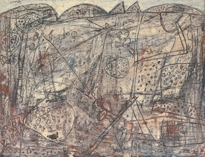 Jean Dubuffet, Grey Landscape with Cherry Spots, 1949