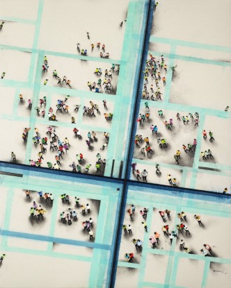 Juan Genovés, Aquí Allá, 2015