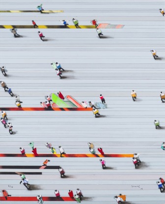 Juan Genovés, Asimetría, 2019