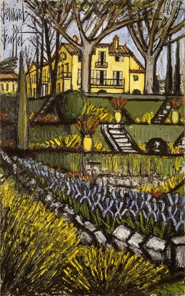 Bernard Buffet, La Baume, les iris, la maison, les genêts, 1997